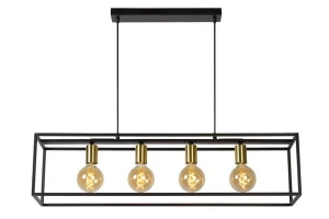 Lampa wisząca Lucide Ruben 00424/04/30 Czarna 4xE27 150cm