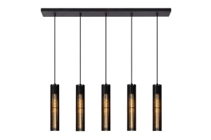 Lampa wisząca Lucide Lionel 73406/05/30 Czarna 5xE27 150cm