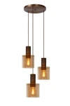 Lampa wisząca Lucide Toledo 74405/13/62 Brązowy Wenge 3xE27 165cm