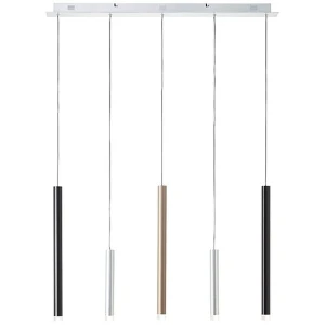 Lampa wisząca Brilliant CEMBALO srebrna 5xLED wys.120cm