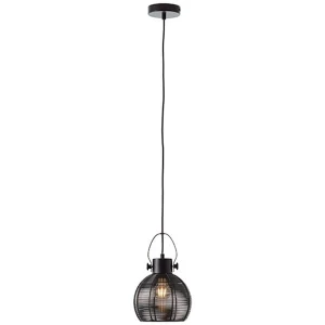 Lampa wisząca Brilliant SAMBO czarna 1xE27 wys.128cm