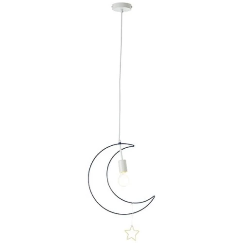 Lampa wisząca EZRA niebieski 1xE27 wys.155cm
