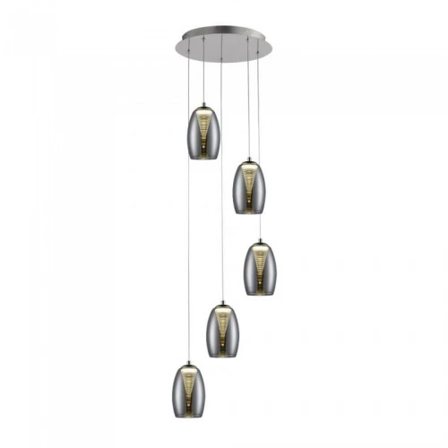 Lampa wisząca METROPOLIS czarna 5xLED wys.180cm