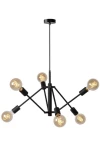 Lampa wisząca Lucide Lester 21424/06/30 Czarna 6xE27 150cm
