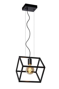 Lampa wisząca Lucide Fabian 00425/01/30 Czarna 1xE27 200cm
