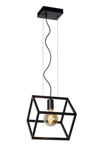 Lampa wisząca FABIAN 00425/01/30 czarna 1xE27 wys.200cm