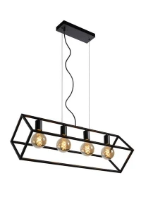 Lampa wisząca Lucide Fabian 00425/04/30 Czarna 4xE27 200cm