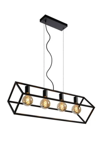 Lampa wisząca FABIAN 00425/04/30 czarna 4xE27 wys.200cm