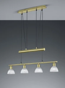 Lampa wisząca Trio LEVISTO 371010408 mosiądz 4xE14 wys.160cm