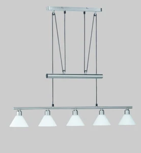 Lampa wisząca Trio STAMINA 3751051-07 szara 5xE14 wys.180cm
