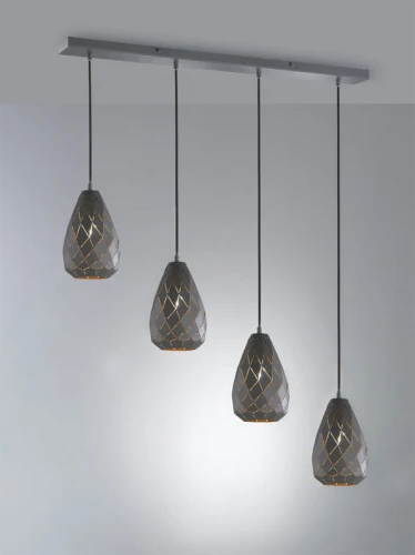 Lampa wisząca ONYX 301300442 grafit antracyt 4xE27 wys.150cm