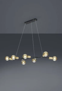 Lampa wisząca Trio CROSS 306700732 czarna 7xE27 wys.150cm