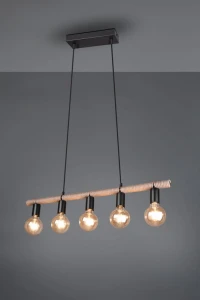 Lampa wisząca RL EINAR R30605032 czarna 5xE27 wys.150cm