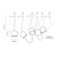 Lampa wisząca DOBO 9038 czarna 5xE14