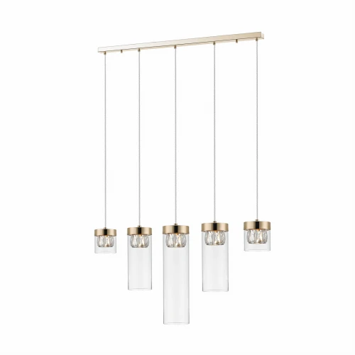 Lampa wisząca GEM P0389-05E-F7AC złota transparentna 5xG9 wys.11cm