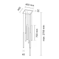 Lampa wisząca YABU 5530 czarna 8xMR11 wys.200cm