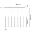 Lampa wisząca YABU 5529 czarna 7xMR11 wys.200cm