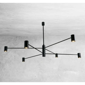 Lampa wisząca Shilo DAKATA 6 CZ czarna GU10