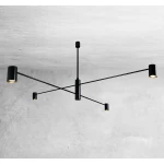 Lampa wisząca Shilo DAKATA 4 CZ czarna GU10