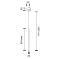 Lampa wisząca KOSAME 7844 czarna 1xLED wys.165cm