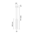 Lampa wisząca KOSAME 7846 czarna 3xE27+LED wys.165cm