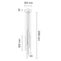 Lampa wisząca KOSAME 7856 czarna 8xG9 wys.200cm
