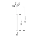 Lampa wisząca DOHA 5701 czarna 1xMR11 wys.120cm