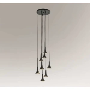 Lampa wisząca KANZAKI 7942 czarna 8xLED wys.200cm