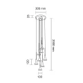 Lampa wisząca KANZAKI 7942 czarna 8xLED wys.200cm
