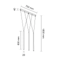 Lampa wisząca MIAKI 7946 czarna 3xG9 wys.125