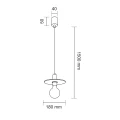 Lampa wisząca IKEDA 7982 czarna 1xE27+LED wys.150cm