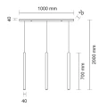 Lampa wisząca YABU 7574 biała 3xMR11 wys.200cm