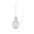 Lampa wisząca IKA A 4171 drewniany E27 wys.135cm