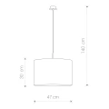 Lampa wisząca ALICE L 4961 czarna E27 wys.130cm