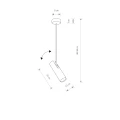 Lampa wisząca EYE SUPER A 6502 czarna GU10 wys.48-58cm
