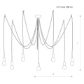 Lampa wisząca SPIDER 6785 czarna E27 wys.300cm