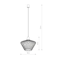 Lampa wisząca WAVE S 8858 czarna E27 wys.130cm
