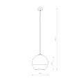 Lampa wisząca GLOBE PLUS M 7606 srebrna E27 wys.150cm