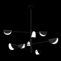 Lampa wisząca MOLLIS MOD126PL-08B czarna 8xG9