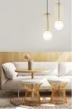 Lampa wisząca TELFORD P362PL-01G złota 1xE27 wys.37.5cm