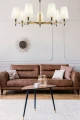 Lampa wisząca ZARAGOZA H001CL-07BS mosiądz 7xE14 wys.49cm