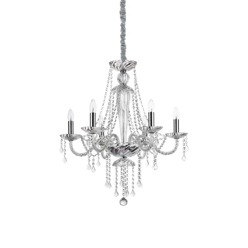 Lampa wisząca AMADEUS SP6 srebrna 6xE14 wys.84cm