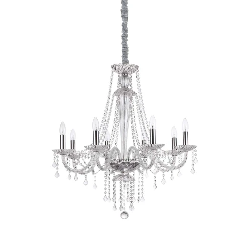 Lampa wisząca AMADEUS SP8 srebrna 8xE14 wys.111cm