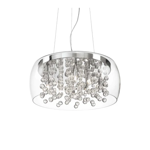 Lampa wisząca AUDI-80 SP8 srebrna 8xG9 wys.26cm