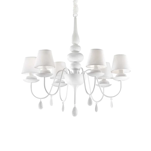 Lampa wisząca BLANCHE SP6 biała 6xE14 wys.80cm