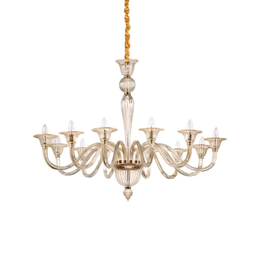Lampa wisząca BRIGITTA SP12 bursztynowa 12xE14 wys.99.5cm