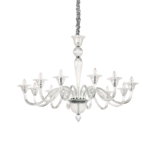 Lampa wisząca BRIGITTA SP12 transparentny srebrna 12xE14 wys.99.5cm