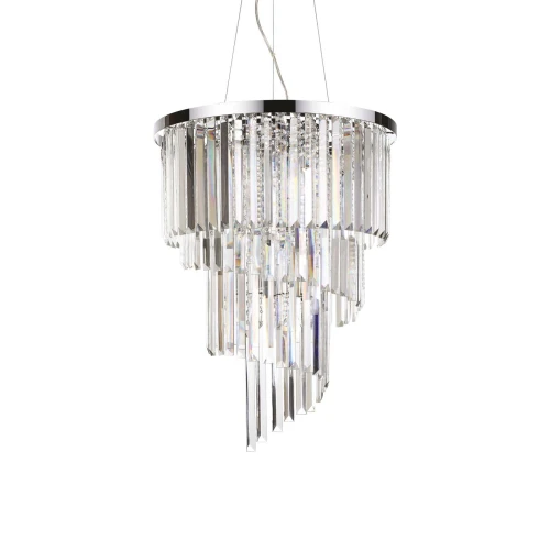 Lampa wisząca CARLTON SP12 srebrna 12xE14 wys.75cm