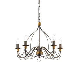 Lampa wisząca Ideal Lux CORTE SP5 bursztynowy 5xE14 wys.75cm