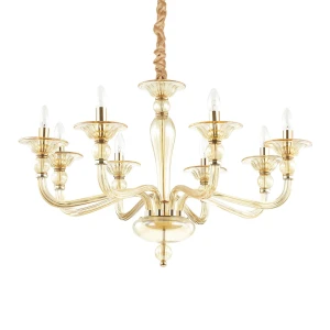 Lampa wisząca Ideal Lux DANIELI SP8 bursztynowy 8xE14 wys.70cm